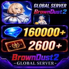 [GLOBAL]160000 Diamonds+Beachside Angel Teresse| Single draw coupon:2600 |Five-star coupons*2 + random 40-80 five-star + 20-50 UR weapons|[Fast delivery]BrownDust 2 Account BDust 2