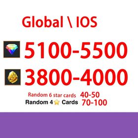 Global|IOS/Only|5100-5600RD|3800-4000GF|40-50 random 6 stars|100% Safe Account|