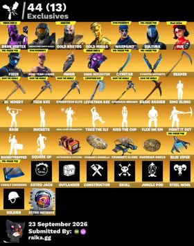 🔰PC/PSN/XBOX 🔰273 skins☄️ RUE ☄️OG STW☄️Laviathen Axe ☄️Dark Vertex💥Master Chief (Matte Black) 💥 Gold Kratos 💥 Gold Midas 💥 Sultura 💥 Rue 💥 Fixer 💥 Calamity 💥 The Ice King🎃2200 VB