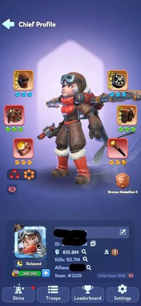 6 - FC 9 | Power 615M  | 37 Hero | VIP 9 | 18 Skin | 2 Helios | 679k Gems | INSTANT DELIVERY!