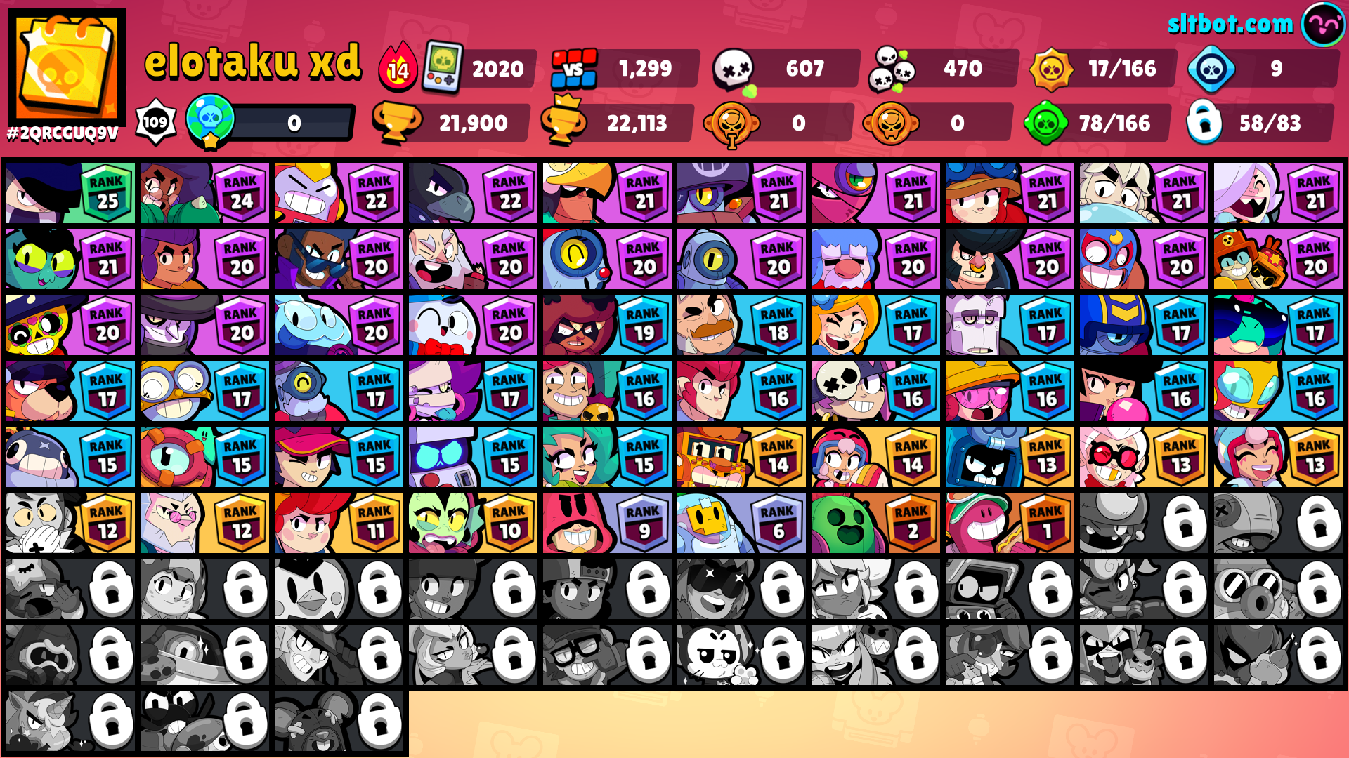 Lvl 109 + 58 Brawler (4 legend) SPIKE + CROW + SURGE + CHESTER 3526