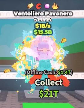 ⚡🛡️ Steal Brainrot - Ventoliero Pavonero 1B/s (Secret) - Title 👑🦚[SAFE DELIVERY]