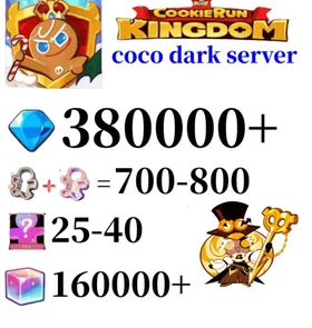 【coco dark server】380000+ Crystals | 700～800 Cookie Cutters | random 25-35 Epic Cookies+Timekeeper Cookie+160000 Rainbow Cube+10000K gold coins|Beast's Heritage Selection Chest is not used|Ancient Cookie Selection Chest|Beast's Heritage Selection Chest is not used|Ancient Cookie Selection Chest|Legendary Cookie Selection Chest | Plot progress 1-3] iOS/Android Cookie Run: Kingdom