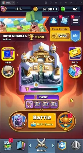 Global |CL 1715|KTL 16 Max|Trophy 11500|Card 121|11 Max|8 Champ|20 Evo|5 Hero|Arena 28|42 Gems|Proteck OFF|TakeMail CR195B