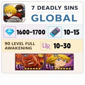 [GLOBAL]1600-1700 Diamonds|random 1 LR+random UR 10-30| 15-20 SSR Ticket | 10-20 Other Ticket+Characters in the picture [Android/iOS]Fast delivery 7 Deadly Sins