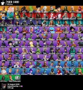 [PC/PSN/XBOX] 123 skins 🔥 Renegade Raider 🍁 Aerial Assault Trooper 🍁 Black Adam 🍁 Peter Griffin 🍁 Zeus 🍁 Deadfire 🍁 Piccolo 🍁 Son Gohan 🍁 Snap 🍁 Twyn 💰 300 VB