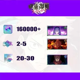 [JP] 160000+ Kaiju | (The inspiration of death) Mahito+(A Life Entrusted to Me) Yuji Itadori+(Battle of firepower) Ryomen Sukuna+(Genuine Jujutsu) Ryomen Sukuna | SSR roll 2-5 | Single Draw Scroll X500+ | SSR Recall Illustrated Book 20-30 | Passed the storyline | Fast and Safe Delivery