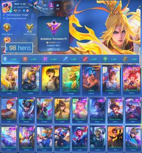 HERO 98 SKIN 165 | EMBLEM ALL MAX| COLECTOR VAXIER | EREN YIN | PRIMER GRENGER| COLECTOR NATALIA| HERO GOOD| SKIN GOOD| INSTANT DELIVERY