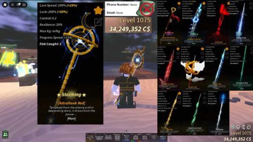 Fisch🐟356🌊Level 1075💰34,249,352 C$🎣 [Astralhook Rod] ⛈️ Storming 🪄 [Great Rod of Oscar] ✨ Clever Wise 🦈 [Leviathan's Fang Rod] 🍀 Lucky Wise 👹 [No-Life Rod] ❄️ [Avalanche Rod] 🌋 [Rod Of The Depths] 👼 [Seraphic Rod] ⚡ [Tempest Rod] 🧪 [Brine-Infused Rod] 🟢The account does not have a green hat 🟢The account no email🎀You can feel comfortable purchasing my account✅Auto Delivery