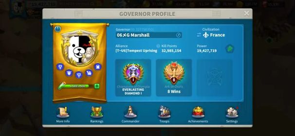 19M Power - Mid KVK 1 KD 4106 - Yi Seong-Gye 5542, Cao Cao 5511, Aethelflaed 5553 - VIP 11 - 15K Gems - 636M Mix Resources - 700K+ T4 Troops #561