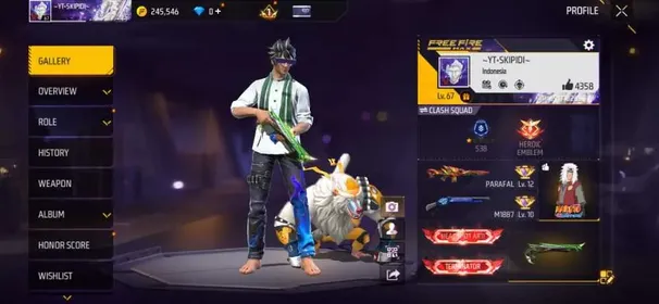 F459✨LV 67✨233 COSTUME✨95 BUNDLE✨273 WEAPON✨M4A1 STORMY ASCENT✨M1873 EMERALD BLAZE✨ PARAFAL FIRESPARK✨LOGIN GOOGLE✨SAFE ACCOUNT