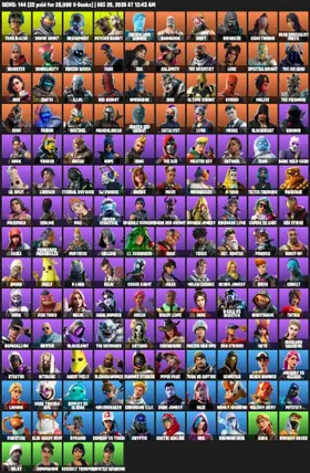 144 Skins | Psycho Bandit, Trailblazer, Midas, Rogue Agent, Dark Bomber, Mandalorian