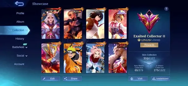 [IOS/ANDROID] CEL LVL 59 | 109 HEROES | 310 SKINS | EXALTED 3 | LUNOX LEGEND - GUSION KOF - MIKASA AOT - SAKURA - NARUTO - ANGELA SANRIO - MOSKOV ALLSTARS - LANCE KISHIN - IRITHEL DUCATI - MIYA CHRISTMAS