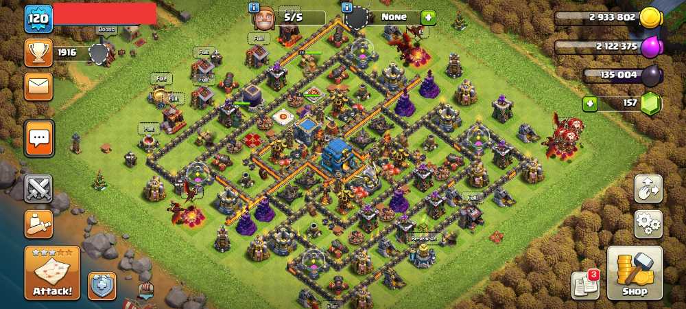 Townhall 12 Level 120 King 28 Queen 41 Warden 11 Gems 157 Account is 100% safe.