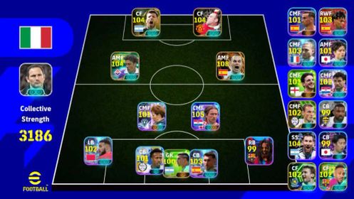 Strength - 3186💫 (Big Time-🔶Andres Iniesta- 108)💓Sergio Aguero 104💓Wayne Rooney 104 ✅Save On konami Only Linked