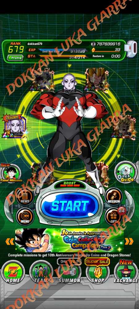 Dragon Ball Dokkan Battle Team Dokkan Team Cost IOS(GLOBAL)117LR+