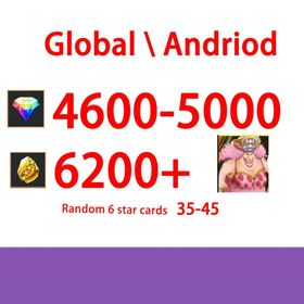 Global|Android/Only|4600-5000RD|6200+GF|swimsuit Big Mom+random four stars|100% Safe Account|