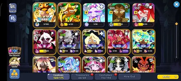 (Sv Dark Cacao) 168/175 Cookies + All Beast n Awakened + 3⭐ Timekeeper Cookie + 601.000💎 + 16 Legend Skins + Arena Power 4M++
