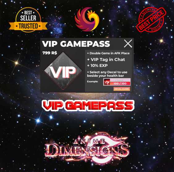[Anime Dimensions Simulator]VIP GAMEPASS [GIFT] - Instant Delivery