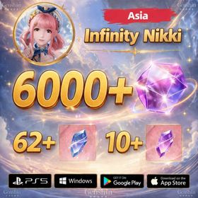 ASIA|6000-7000 Diamonds +Resonance Crystals 62-80 +Revelation Crystals 10-15| Starter Account|Infinity Nikki