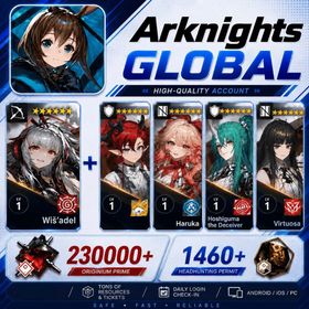 Global EN//230000-240000 synthetic jade+1450+ origin stone or Single number 840 draws+Wiš'adel+Yu or Haruka or Hoshiguma the Breacher or Virtuosa One of them/Some chapters passed [Android/IOS] Arknights