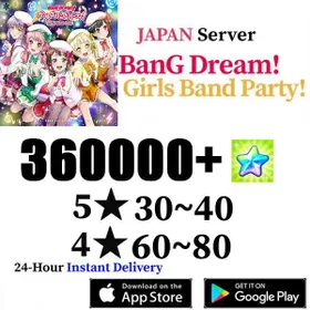[JP] 360000+Star Stones+[30-40 five-star heroes]+60-80 random four-star heroes, account level 3~5+. Android/iOS universal