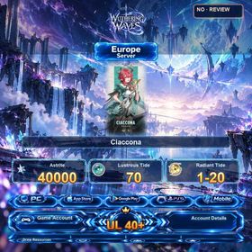 NO:EU2 | Europe | Ciaccona | Astrite:40000 | Lustrous Tide:70 | Radiant Tide:1-20 |UL40+丨