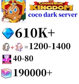 coco dark server|590K-610K+ Crystals | 1300～1400 Cookie Cutters | random 40-80 Epic Cookies+180000-200000 Rainbow Cube|Beast's Heritage Selection Chest is not used|Ancient Cookie Selection Chest|Legendary Cookie Selection Chest | Plot progress 1-3] iOS/Android Cookie Run: Kingdom