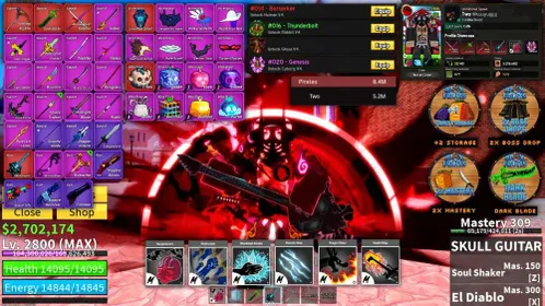 🐲Blox Fruit | 5m Pirate Bounty + 4 Gamepass + 4 Race V4 + All Melee V2 + CDK+HS+DBV2+S.Guitar + Levi Shield | Good Avatar | Visit my shop for more epic deals!