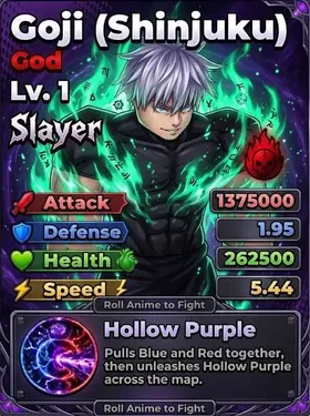 👑 Roll Anime to Fight | Goji (Shinjuku) Lv. 7 Slayer | Trait Cursed 👑
