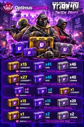 Twitch Drop (281) Cases | 59 Leg + 109 Rare + 113 Common | ALL DAYS