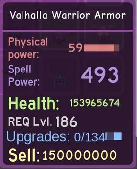 7.2M Purple Valhalla Warrior Armor DQR Dungeon Quest