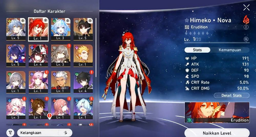 Starter TL10 (ASIA) Mc Female | Himeko • Nova + LC Signature + Sunday + LC signature + Cerydra + Danheng PT + Archer + Sparkle + Seele + Fuxuan + Gilgamesh + Bronya | Golden companion 3 | Fast delivery