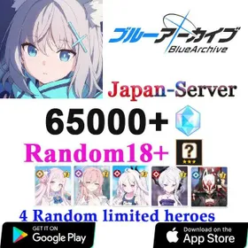 B43【JP】✅ 65000+ diamonds  +(limited) Mika+  (swimsuit) Hanako+ (swimsuit) Hina+ Hina (Dress) + (limited) Wakamo+4 Random Limited Hero+ 18+ random 3-star heroes | Blue Archive |  full access | Android|IOS |