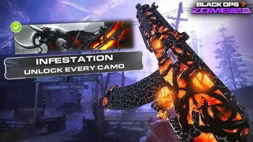 BO7/WZ | 30 Infestation Camos | Level 55 ✅ Handmade ✅ Mastery Camos: Golden Dragon, Bloodstone, Doomsteel, Infestation ✅ Linkable to Steam, Xbox, Battle.net and PSN ✅ Full Access