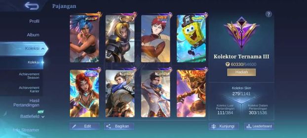 #MLBB46 Hero 133 Skin 279 | KOF Karina | CC Natalia | Naruto Vale | SpongeBob Cyclops | 2 LB | 5 Saber | 2 Venom | 1 Zodiac