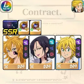 Lv2[EU] Europe | Derieri + Merlin + Meliodas | Meliodas + Merlin + Derieri |Regular SSR Hero Selection Ticket x2 |Starter account
