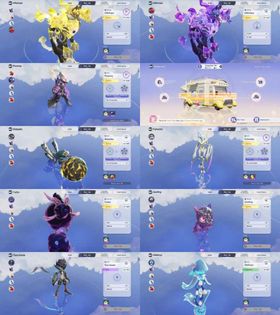 2×Sparkling-Prismana-Infalupa(Yellow,Violet),Spa-Pris-Waleetle(Yellow),Sparkling-Flumintis(pink),Umbral-Turbo,Lev46+Eu,