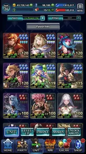 GLOBAL|Rank 26|98k Crys|Full BraveFrontier [Tilith,Vargas,Oracle]+Top Tier Units[SM Sera,A Roland,etc]|1 UR 2 LR 53 SSR|LC1531