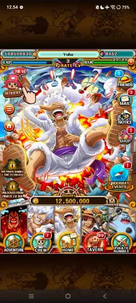 Global Android | 8500-9000+  Gems Fresh |+  130-170++ Sugo Limited char| Exclusive Limited Stock | Starter OPTC Account | 9000+