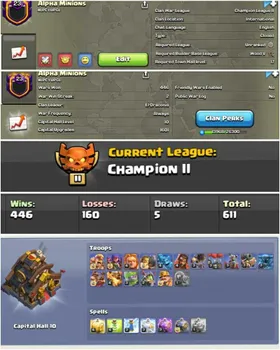【EXTRA MONEY】 ➤GOLD 1 CWL LEAGUE CLAN ➤ RARE