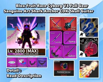 Instant Delivery !! Blox Fruit Beli 42M+ Fragment 9k+ Level 2800 Full Awaken Dough V2 Race Cyborg V4 Full Gear Sanguine Art Shark Anchor Cursed Dual Katana CDK Skull Guitar Unverified Account