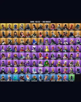 103 Skins Travis Scott ⭐️ Deadpool ⭐️ Astro Jack ⭐️ Meowscles ⭐️ Peely ⭐️ Midas ⭐️ Skye ⭐️ Rippley vs Sludge ⭐️ Catalyst ⭐️ Demogorgon ⭐️ Jennifer Walters ⭐️ Omega ⭐️ Mandalorian ⭐️ Fable ⭐️ Demi ⭐️ 8-Ball vs Scratch ⭐️ Groot ⭐️ Carbide ⭐️ m248973599