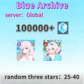 Global|Swimsuit Mika + Swimsuit Hoshino + 3~8 Random Limited Characters|diamonds：100000+|random three stars：25-40|Fast delivey
