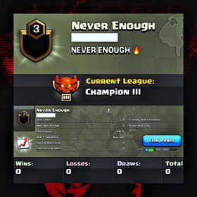 CHAMPION 3 || NAME : Never Enough || LEVEL 3 || 0 0 0 WAR