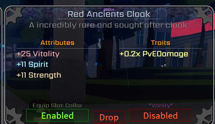 Red ancient cloak l Godly item 20 PVE DAMAGE l Peroxide