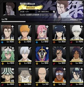 Nuverse Version✨Aizen Max Cost, B6W5🔥🔥B1: IchigoTYBW, Soi Fon & Szayelaporro🔥 B6 Yoruichi,✨B2 Urahara✨ 9 Limited with Sign🔥Team Meta🔥🔥 Verry Cool Aizen✨✨Has 11000+ Giok+10 tiket, Ready gacha✨Birthday Unset✨✨Lv79, Farmable | ETC