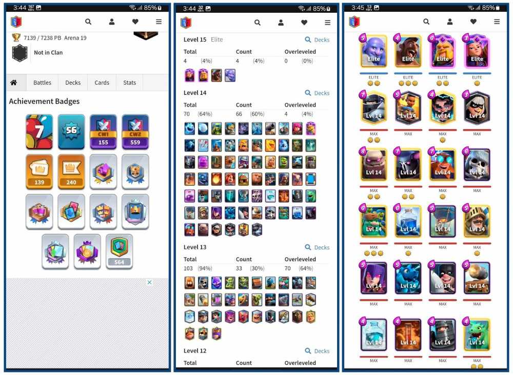 71 Card's MAX 103 Card's Level 14-13 KT Level 15 (56) 139 Emotes 4 Card ...