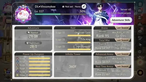 Global|5 EX7(GelidusTC3,Melia,RosieTC1,JuriTC3,FaiTC1)|50 TC6(Orkah,Aris,Rudy,Etc)|30K Ruby|3 LegCost|BLESPERM|Netmarble|7KR069B