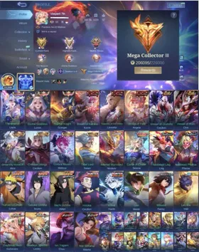 376 SKINS | 3 LEGEND + 4 COLLECTOR + 3 KISHIN + 2 SOUL VESSEL + MOSKOV ALLSTAR + SELENA ZENITH + 2 NEOBEAST + 3 NARUTO + 2 HxH + 2 AoT + 2 ASPIRANT + 3 KOF + VALIR SAINT SEIYA + NOLAN NEXUS + HANABI ALLSTAR + SANRIO FLORYN + GRANGER PRIME + 2 CLOUDS + 2 ANNUAL + 8 LUCKY BOX + MANY OTHER SKINS ! | 51 MW + HIGH WINRATE + 2ND HAND ACCOUNT !!